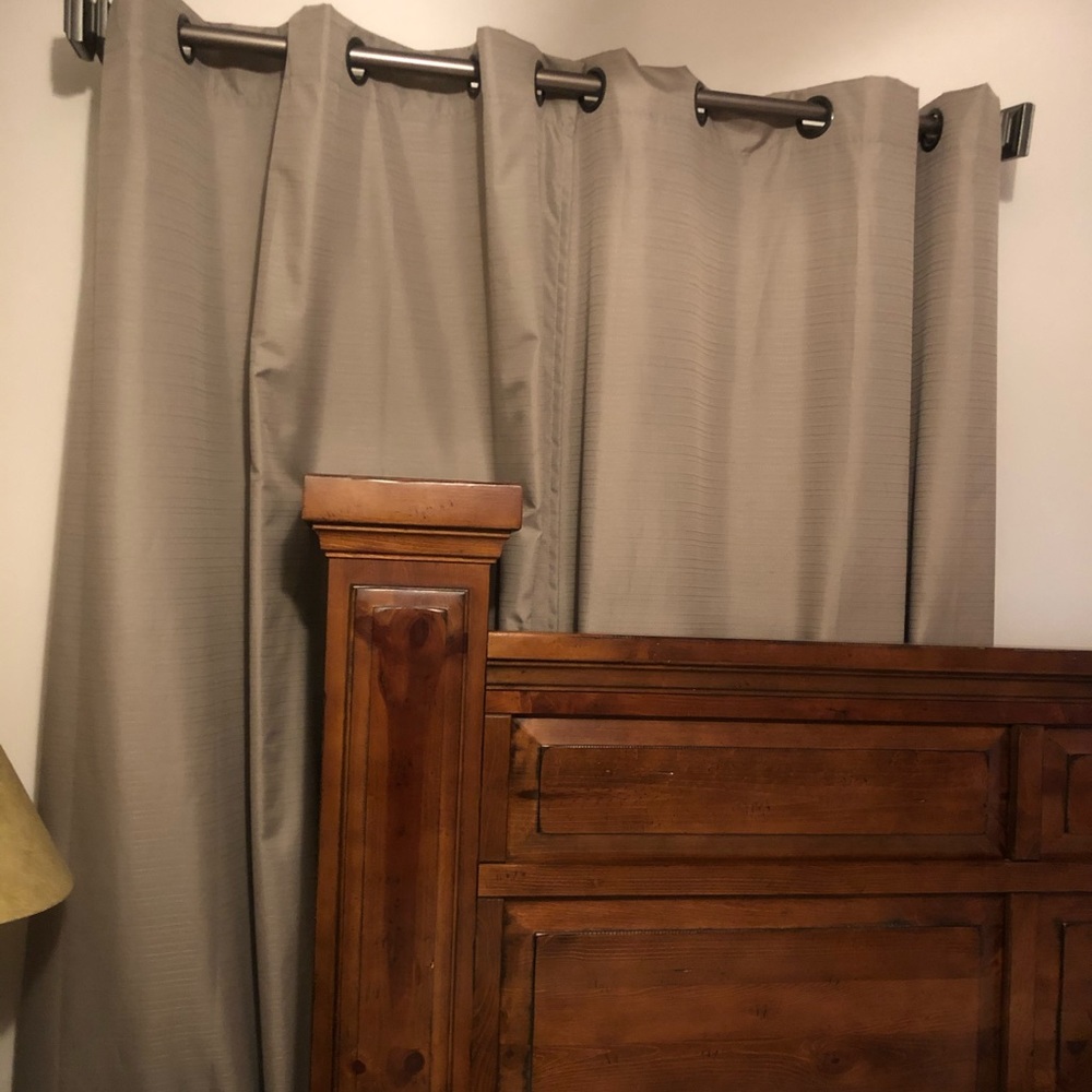 Set of 4 taupe panel curtains